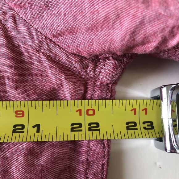 Tommy Hilfiger Men’s Button Up Shirt Custom Fit Heather Red Short Sleeve Large - Picture 5 of 15